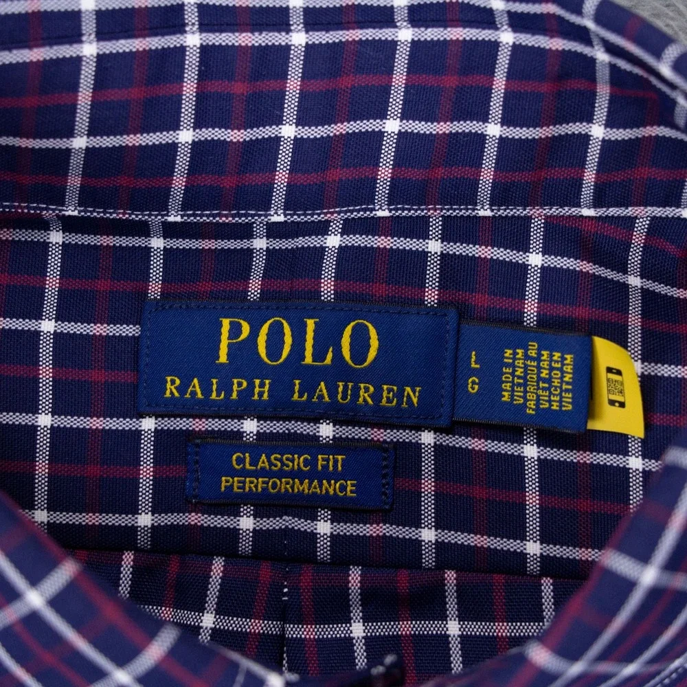 Polo Ralph Lauren Mens L Classic Fit Performance Nylon Poly Shirt Blue‎